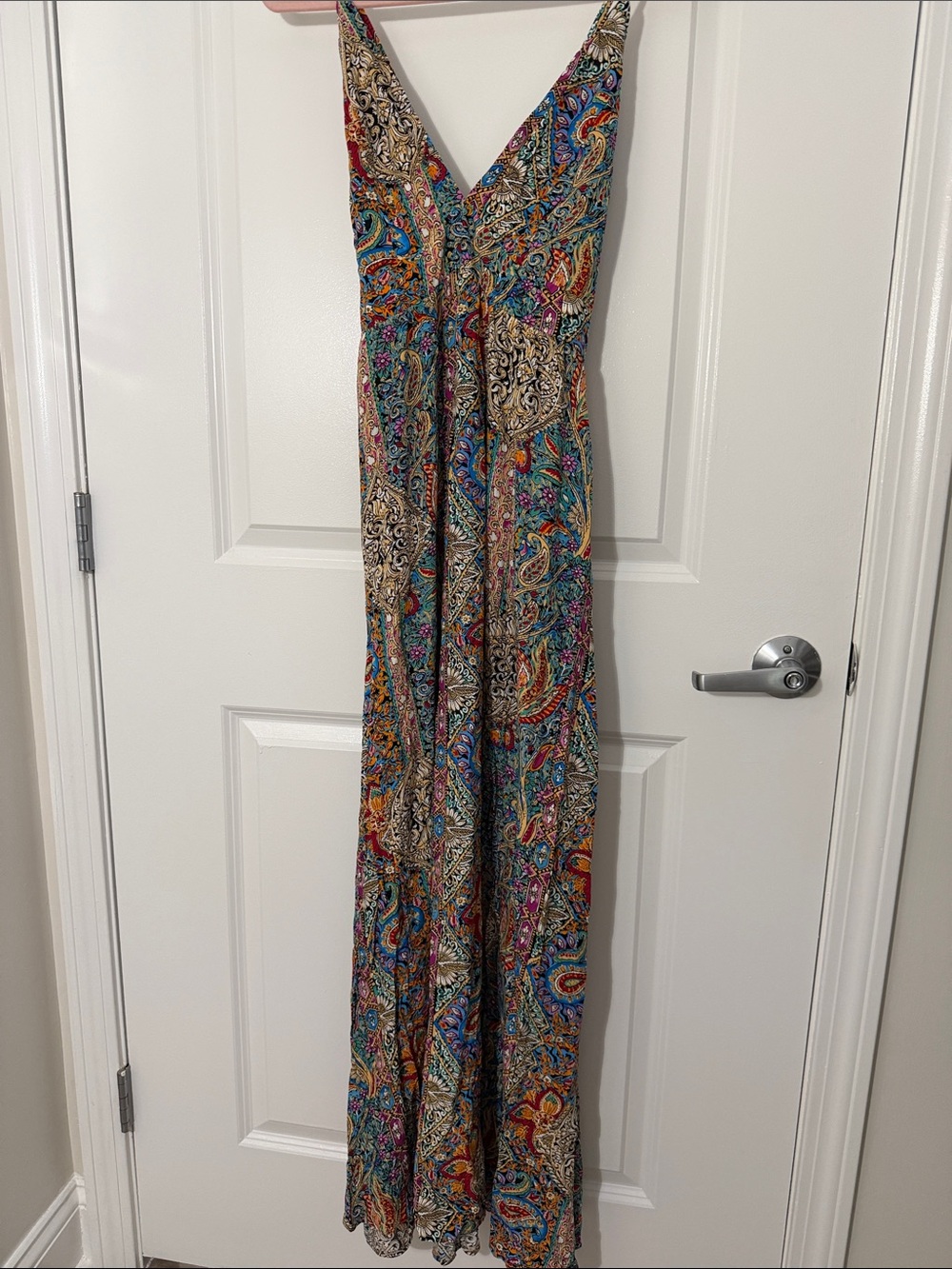 Cupshe Multicolor Paisley Maxi Dress with Teal and Red Accents